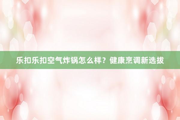 乐扣乐扣空气炸锅怎么样？健康烹调新选拔