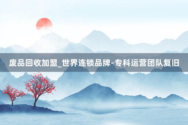 废品回收加盟_世界连锁品牌-专科运营团队复旧