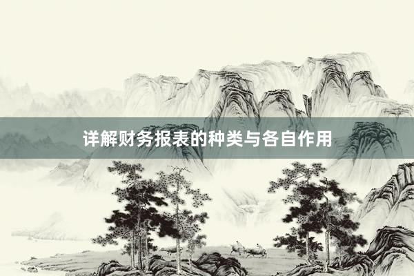 详解财务报表的种类与各自作用